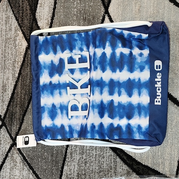 BKE BLUE TIE-DYE CINCH DRAWSTRING BACKPACK BAG UNISEX - Picture 2 of 10